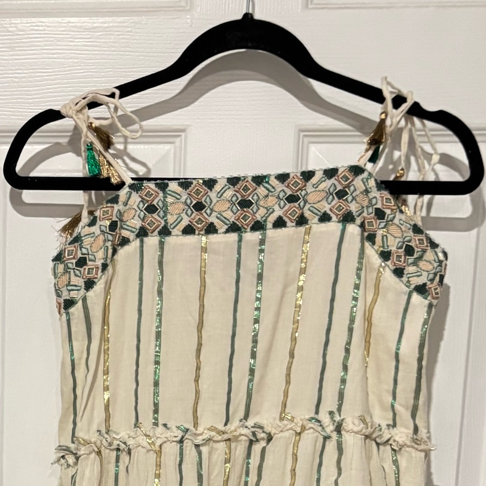 Anthropologie Safa Tiered Shimmer Midi‎ dress size Small - Picture 11 of 11